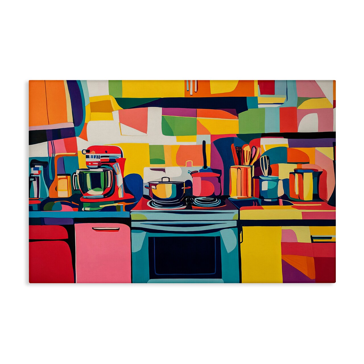 Stupell Industries Whimsical Hued Kitchen Canvas Wall Art Design by LSR Design Studio